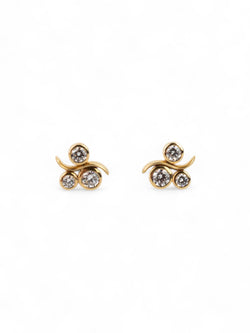 Water Bubbles Yellow Gold Diamond Stud Earrings Earrings Pruden and Smith   