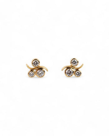 Water Bubbles Yellow Gold Diamond Stud Earrings Earrings Pruden and Smith   