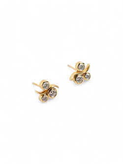 Water Bubbles Yellow Gold Diamond Stud Earrings Earrings Pruden and Smith   