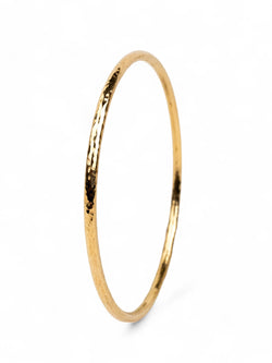 Hammered Solid 9ct Gold Round Bangle Bangle Pruden and Smith   