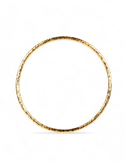 Hammered Solid 9ct Gold Round Bangle Bangle Pruden and Smith   