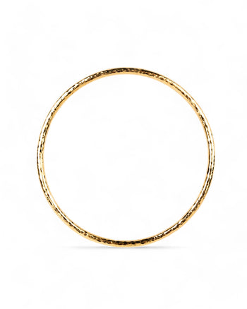 Hammered Solid 9ct Gold Round Bangle Bangle Pruden and Smith   