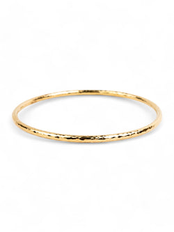 Hammered Solid 9ct Gold Round Bangle Bangle Pruden and Smith   