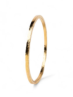 Hammered Solid 9ct Gold Square Bangle Bangle Pruden and Smith   