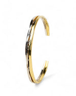 Trap Mixed Metal Solid Gold Diamond Bangle Bangle Pruden and Smith   