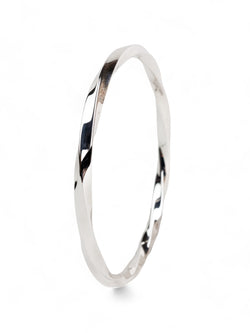 Twisted Solid Silver Bangle Bangle Pruden and Smith   