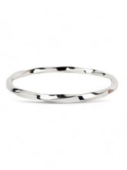 Twisted Solid Silver Bangle Bangle Pruden and Smith   