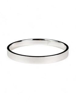 Rectangular Solid Silver Bangle (8mm) Bangle Pruden and Smith   