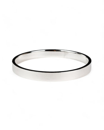 Rectangular Solid Silver Bangle (8mm) Bangle Pruden and Smith   