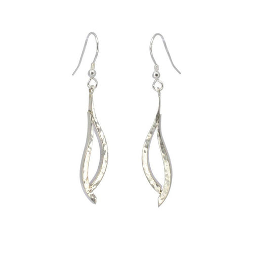 Forged Inverse Silver Drop Earrings Earrings Pruden and Smith   