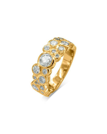 Water Bubbles Contemporary Diamond Eternity Ring Ring Pruden and Smith 18ct Yellow Gold  