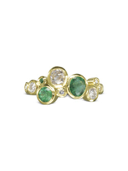 Water Bubbles Emerald and Diamond Ring Ring Pruden and Smith   