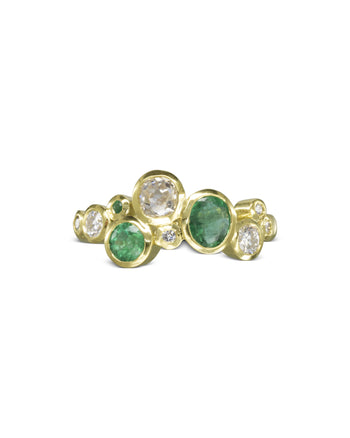 Water Bubbles Emerald and Diamond Ring Ring Pruden and Smith   