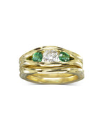 Trap Trilogy Emerald Diamond Engagement Ring Ring Pruden and Smith   