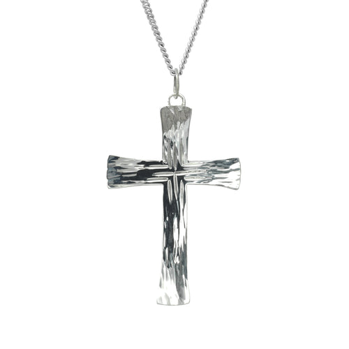Forged Solid Silver Cross Pendant Pendant Pruden and Smith   