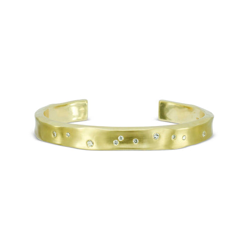 Forged Gold Diamond Cuff Bangle Bangle Pruden and Smith   