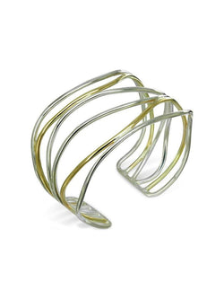 Six Strand Gold and Silver Cuff Bangle Bangle Pruden and Smith   