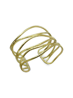 Six Strand Rough Solid 9ct Gold Cuff Bangle Bangle Pruden and Smith 9ct Yellow Gold  