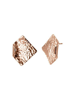 Hammered Square 9ct Gold Stud Earrings Earrings Pruden and Smith 12mm 9ct Rose Gold 