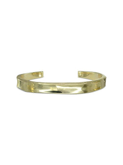 Side Hammered Gold Cuff Bangle Bangle Pruden and Smith   