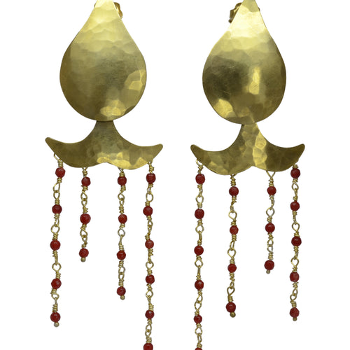 Hammered Chandelier Drop Earrings Earrings Pruden and Smith   