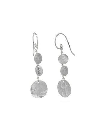 Marwar Hammered Disc Dangly Earrings Earrings Pruden and Smith Silver  