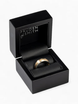 Two Colour Matte Gold Wedding Band Ring Pruden and Smith