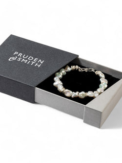 Keshi Pearl Silver Bracelet (White) Bracelet Pruden and Smith