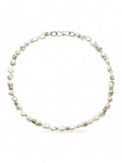 Keshi Pearl Silver Necklace (White) Necklace Pruden and Smith