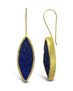 Lapis Lazuli Marquise Drop Earrings (40mm) Earrings Pruden and Smith   