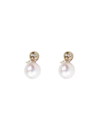 Large Akoya Pearl and Diamond Stud Earrings Earrings Pruden and Smith 9ct White Gold  