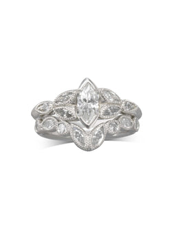 Marquise Diamond Beaded Shaped Wedding Ring Ring Pruden and Smith