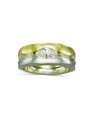 Trap Marquise Diamond Mixed Metal Eternity Ring Ring Pruden and Smith   