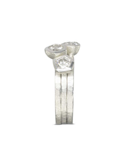 Carved Platinum Diamond Stacking Ring Set Ring Pruden and Smith