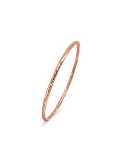Hammered Solid 9ct Gold Round Bangle Bangle Pruden and Smith Large (68mmID) 9ct Rose Gold 