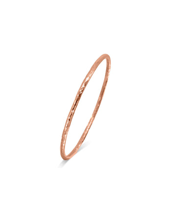 Hammered Solid 9ct Gold Round Bangle Bangle Pruden and Smith Large (68mmID) 9ct Rose Gold 