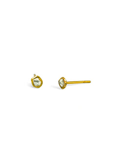 Rough Diamond 18ct Gold Stud Earrings Earrings Pruden and Smith   