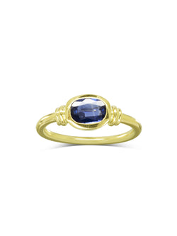 Sapphire Gold Shoulder Ring Ring Pruden and Smith