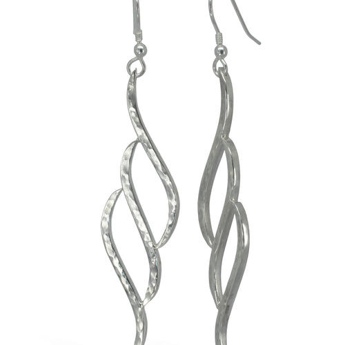 Silver Three Section Forged earrings Earrings Pruden and Smith   