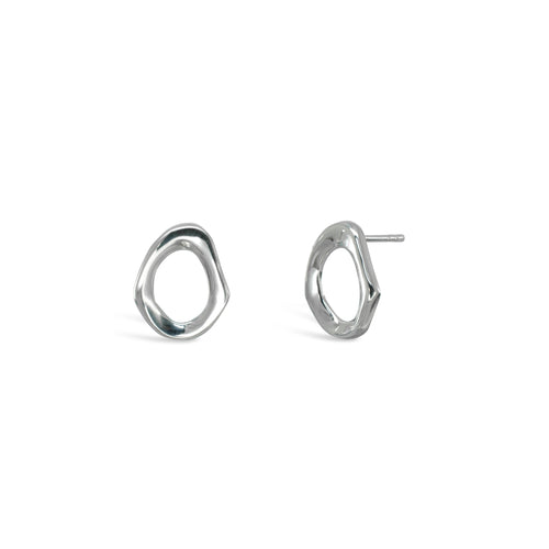Solid Silver Loop Earstuds Earrings Pruden and Smith   