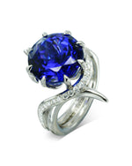 Bespoke Giant Spiky Tanzanite Dress Ring Ring Pruden and Smith   