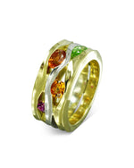 Trap Mixed Metal Multi-Colour Sapphire Ring Ring Pruden and Smith   