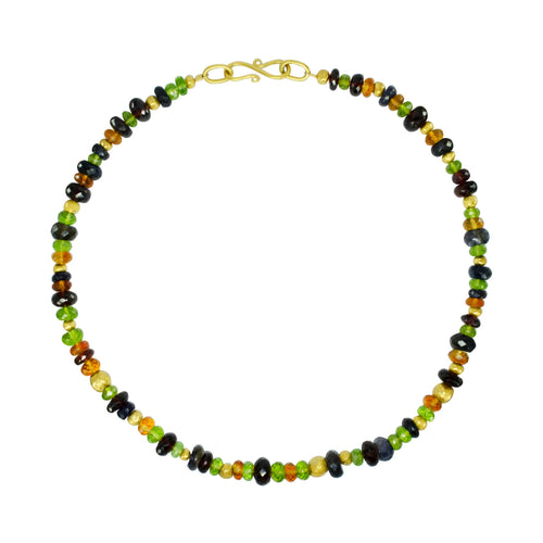 Gold Nugget Tutti-Frutti Gemstone Necklace Necklace Pruden and Smith   