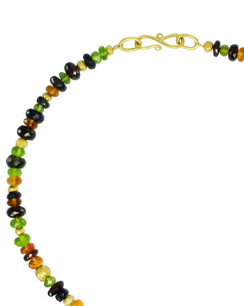 Gold Nugget Tutti-Frutti Gemstone Necklace Necklace Pruden and Smith   