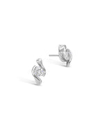 Twist Platinum and Diamond Stud Earrings Earrings Pruden and Smith   