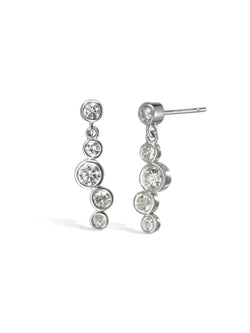 Water Bubbles 2ct Diamond Drop Earrings Earrings Pruden and Smith Platinum  