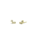 Water Bubbles Offset Diamond earstuds -Pruden and Smith