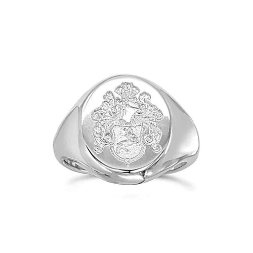 White Gold Coat of Arms Signet Ring Ring Pruden and Smith   