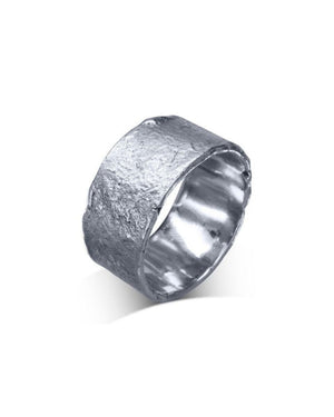 Wide Reticulated Wedding Band Ring Pruden and Smith Platinum  