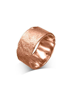 Wide Reticulated Wedding Band Ring Pruden and Smith 18ct Rose Gold  